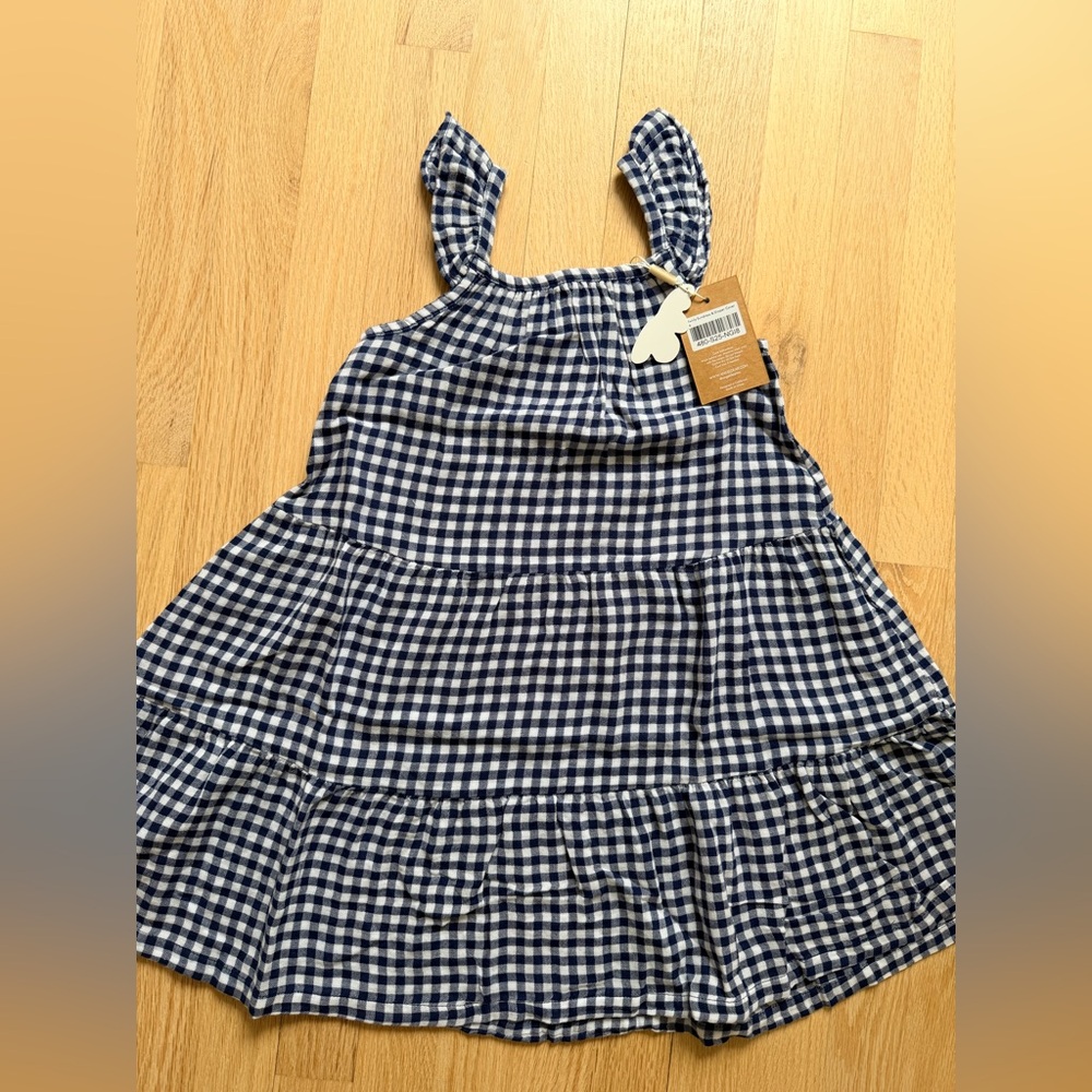 Angel dear navy gingham twirly sundress